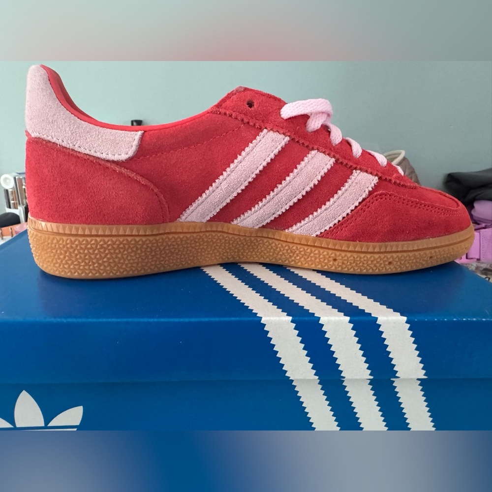 adidas Red and Pink Suede Sneakers